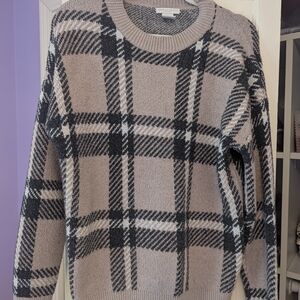 Christian Siriano Black and Gray Crew Neck Sweater